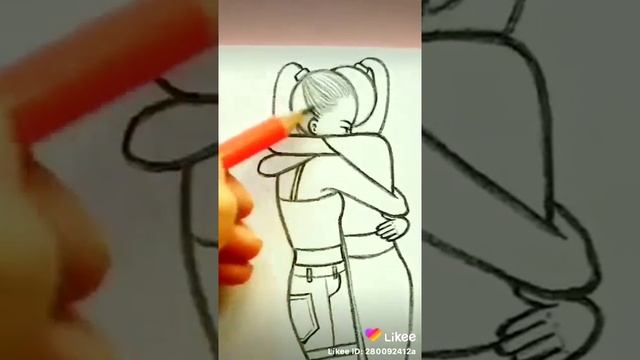 Рисуем девочек которая обнимается смотреть онлайн