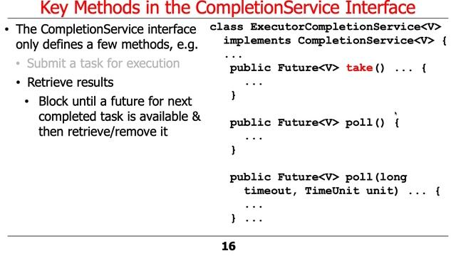 Java ExecutorCompletionService: Key Methods смотреть онлайн