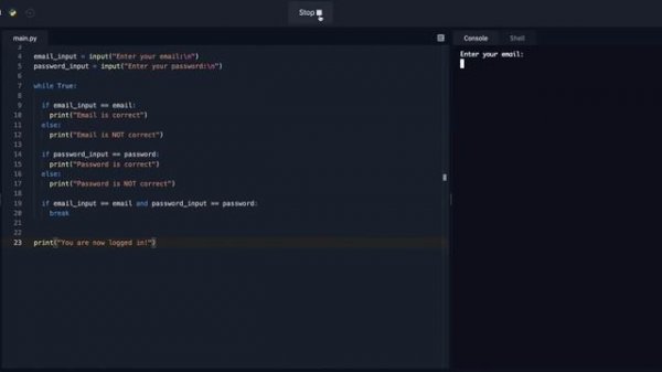 How to code Email and Password Validator in Python