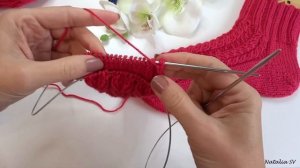 Носки на 2-х спицах без шва. Пятка "бумеранг" Простой способ! Мастер- класс