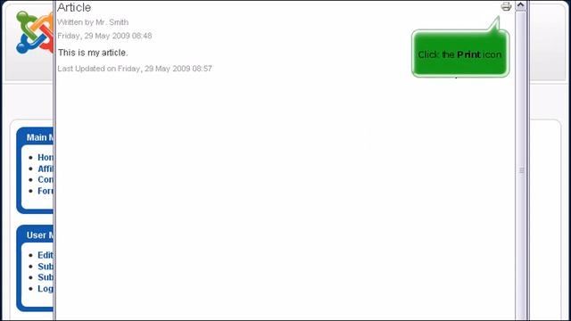 Joomla!: How to Print or Export an Article to PDF