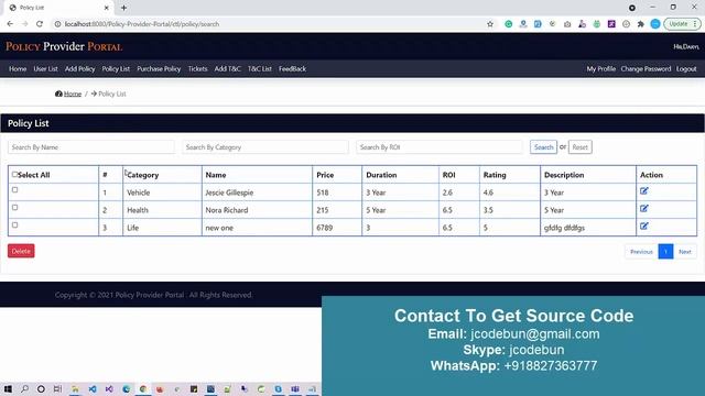 Policy Provider Portal Project in Spring Boot and Hibernate with source code and project report смотреть онлайн