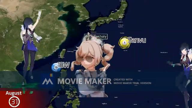 2017 Pacific Typhoon Season Animation (Genshin Impact) MMD Yelan,Xiao,Barbara смотреть онлайн