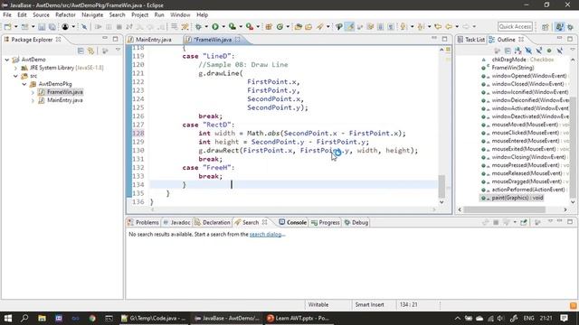 25 Java AWT Drawing - Part 3 - Perform Rectangle Drawing with Mouse смотреть онлайн