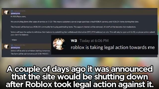 Roblox SHUTS DOWN Black Market Website смотреть онлайн
