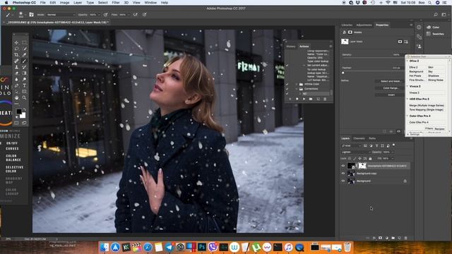 Лайфхак "Как легко и быстро добавить падающий снег в кадр в Photoshop смотреть онлайн