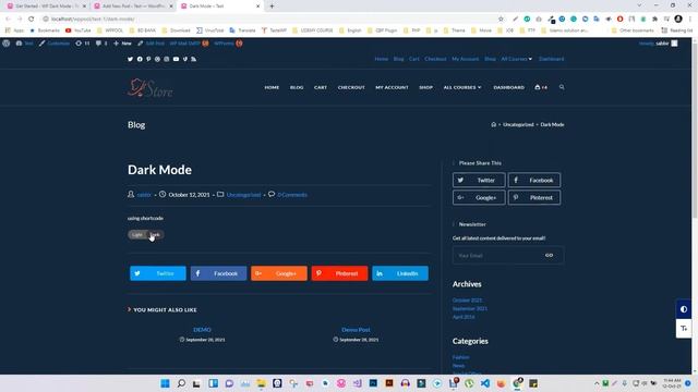 How to Show Dark Mode Switch Button Using Shortcode смотреть онлайн