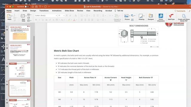 Lab 6 AutoCAD Part 1: M6 Hexagonal Bolt смотреть онлайн