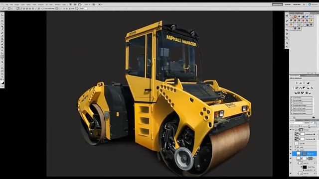 Drawing construction vehicle in Photoshop. Step by step process for beginners. смотреть онлайн
