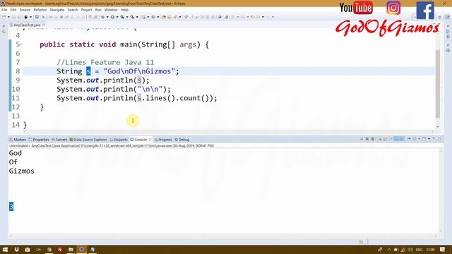 Latest Java 11 Tutorial - New String Features - isBlank, Lines, Repeat, Strip(ALL) смотреть онлайн