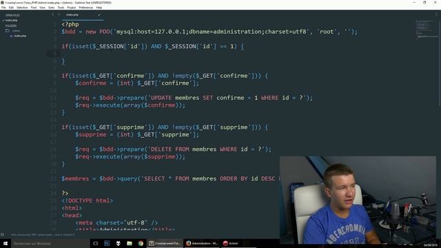 TUTO PHP - ESPACE D'ADMINISTRATION смотреть онлайн