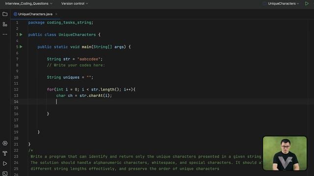 Spotting Unique Characters in a String | JAVA INTERVIEW QUESTIONS смотреть онлайн