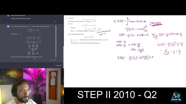 Question 2 (Q2) - STEP II / STEP 2 (2010) | Cambridge Maths Entry Paper with ChatGPT Wolfram Help смотреть онлайн