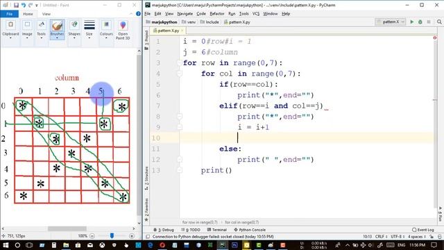 X - Alphabet Shape || Star Pattern || Python Pattern Program || Bangla (বাংলা) смотреть онлайн