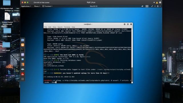 Vishnu Poonai -5903495 CIS 5370 - Sql injection exploit смотреть онлайн