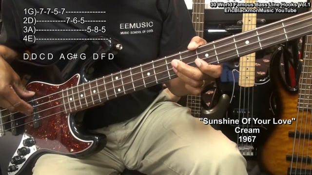 😎 30 Easy Famous WELL KNOWN Bass Lines, Hooks & Riffs With TABS Vol.1 @EricBlackmonGuitar
