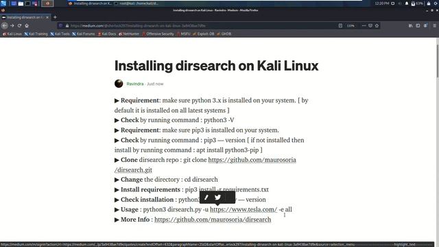 Install dirsearch on Kali Linux смотреть онлайн