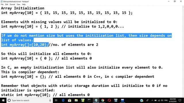 Linear Array Declaration And Initialization in C смотреть онлайн