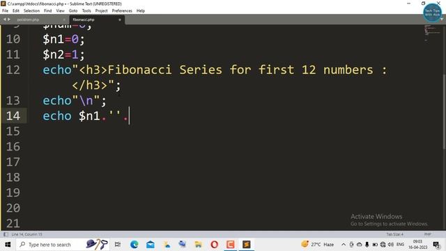 Write a PHP program to print fibonacci series without using recursion смотреть онлайн