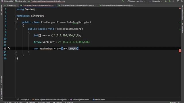 18. Find Largest Number in An Array Using Sort in C# | C# Interview Questions смотреть онлайн