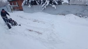 УБОРКА СНЕГА МОТОБЛОКОМ С ОТВАЛОМ