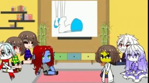 //реакция персонажей андертейл на битву санса и флауи//гача клуб//by fiolka//