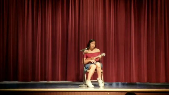 12 year old Cant Help Falling in Love Uke Cover смотреть онлайн