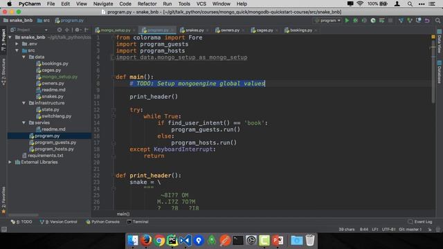 MongoDB and Python Quickstart (3/21): Demo: Registering connections with MongoEngine смотреть онлайн