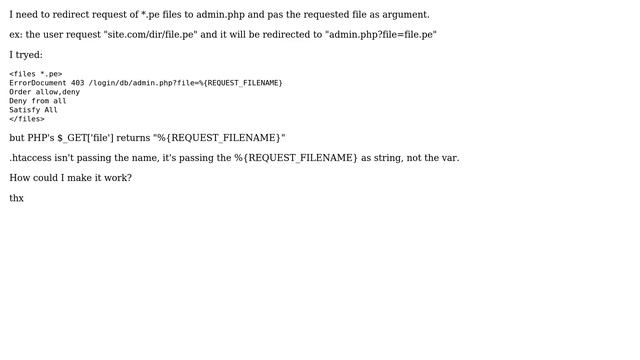 .htaccess redirect file request to PHP смотреть онлайн
