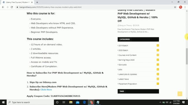 Free Udemy | Learn Modern PHP, Web Development, MySQL, GitHub & Heroku | Courses with Certification смотреть онлайн