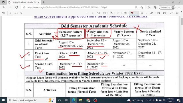 New MSBTE Academic Calendar 2022 | Class Test, Exam Form Practical Theory Exam Dates | смотреть онлайн