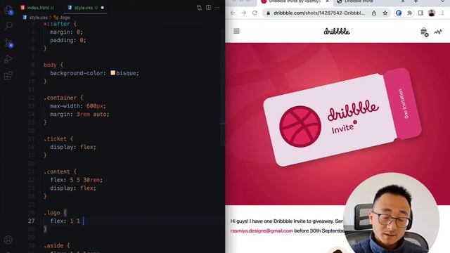 [Code With Juntao] How to implement a dribbble invite ticket in HTML/CSS смотреть онлайн
