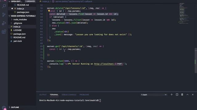 Node Express Tutorial 6 - Writing a GET endpoint to look for a specific id смотреть онлайн