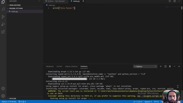 Importar script de Python en Visual Studio Code смотреть онлайн