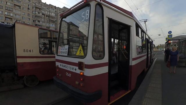 Трамвай "0547 по 58 у ст. м. Озерки" в СПб 12-***: ЛМ-99АВ 0547 по №58 (24.08.22) смотреть онлайн