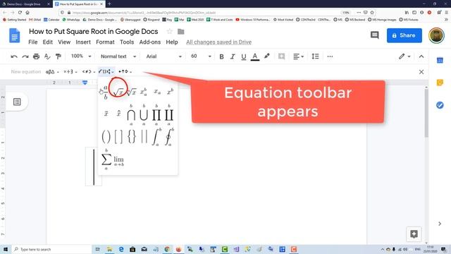 How to Put Square Root in Google Docs смотреть онлайн