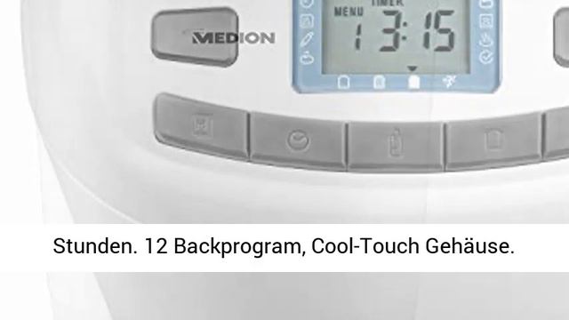 MEDION Brotbackautomat 650 Watt, 1000g, 12 Backprogramme, 3 Versch. Bräunungsgrade