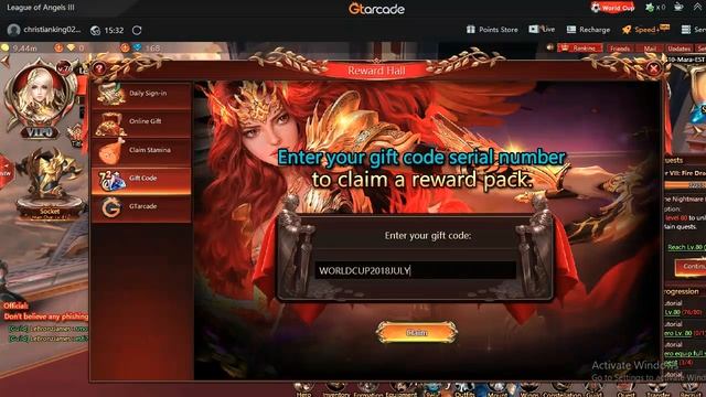 League of angels 3 gift code смотреть онлайн