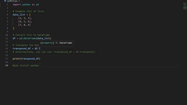 Python List to Dataframe Transpose | Python Tutorial смотреть онлайн