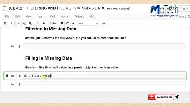 Filtering And Filling In Missing Data : Python Pandas смотреть онлайн