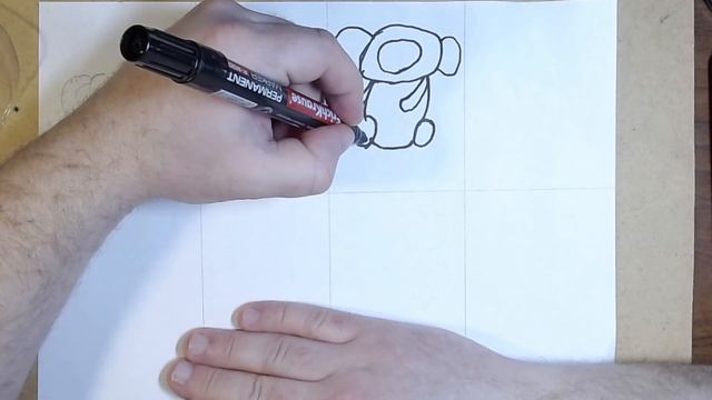 Wir zeichnen eine Cheburashka, wie man eine Cheburashka in Etappen einfach mit einem Marker zeichnet смотреть онлайн