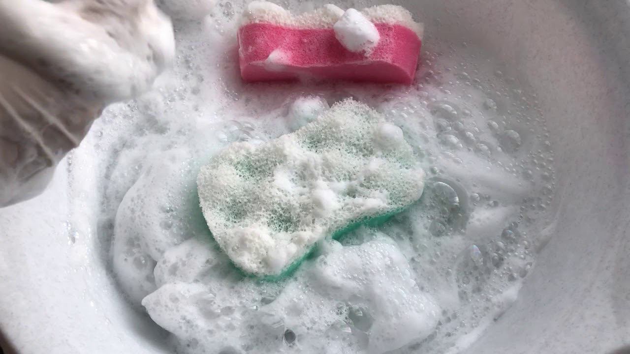 ASMR Sponges+gel=foam Foam + Powder=pasteASMR губки+гель=пенапена+порошок=паста