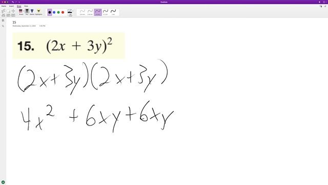 (2x + 3y)^2 Simplify