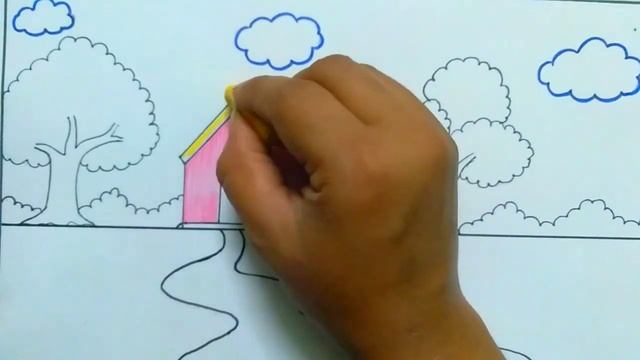 rainy day drawing|How to draw rainy season drawing step by step very easy|rainy season|Pushpa singh смотреть онлайн