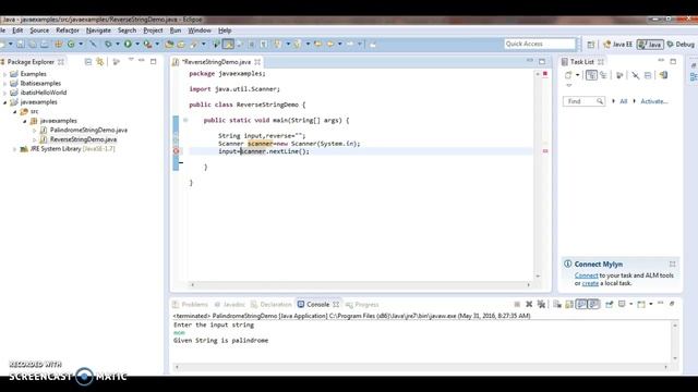 Write a java program to find reverse of a string in java? смотреть онлайн