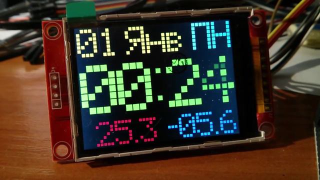 Прототип часов с анимацией на stm32 + tft ILI9341 смотреть онлайн