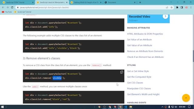 20.Dom Bangla Tutorial | Dom Class List Property Bangla Tutorial смотреть онлайн