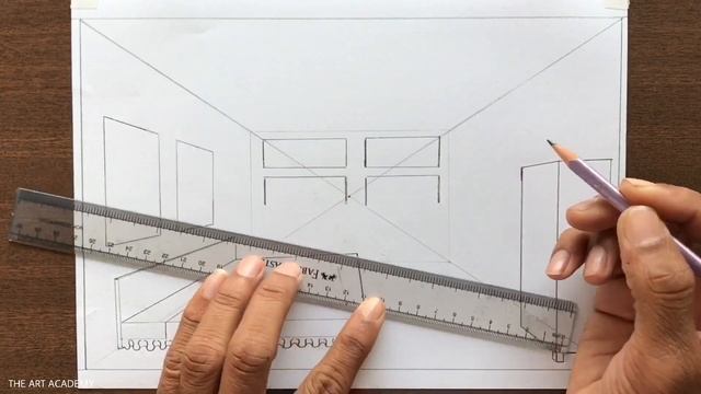 How To Draw A Bedroom In 1-Point Perspective Step By Steps
