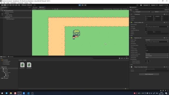 Top Down передвижение в Unity