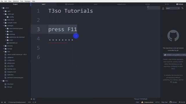 How to Exit Full Screen in Atom Editor - Keyboard shortcuts смотреть онлайн